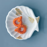 Orange Twisted Hoop Earrings | Unique Statement Polymer Clay Earrings | Modern Jewelry